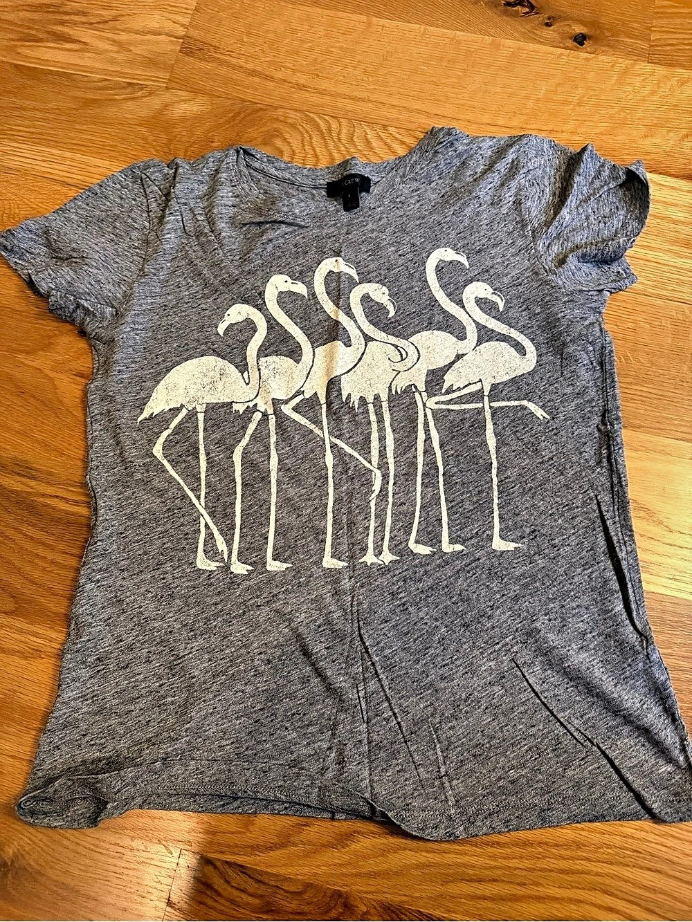 J.Crew Flamingo Collector Tee Graphic Tee Gray & White Small